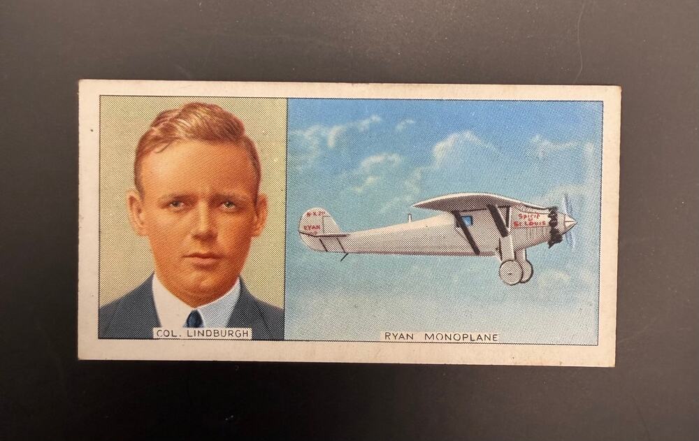 1936 Carreras Charles Lindbergh Tobacco Card Spirit of St. Louis Famous Airmen